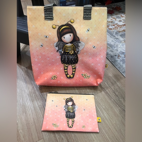 SANTORO GORJUSS BEE TOTE BAG WITH MATCHING WALLET / PURSE - Picture 1 of 1